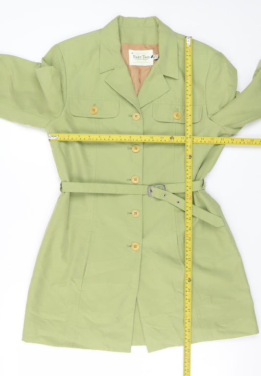 Womens UK Size 12 Part Two Green Trench Coat