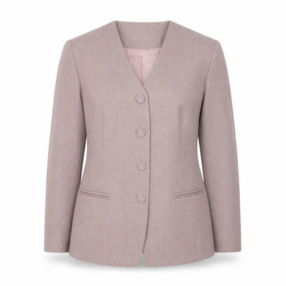 Gold by Michael H Women Pink Wool Blazer Size 12 Classic Formal Jacket