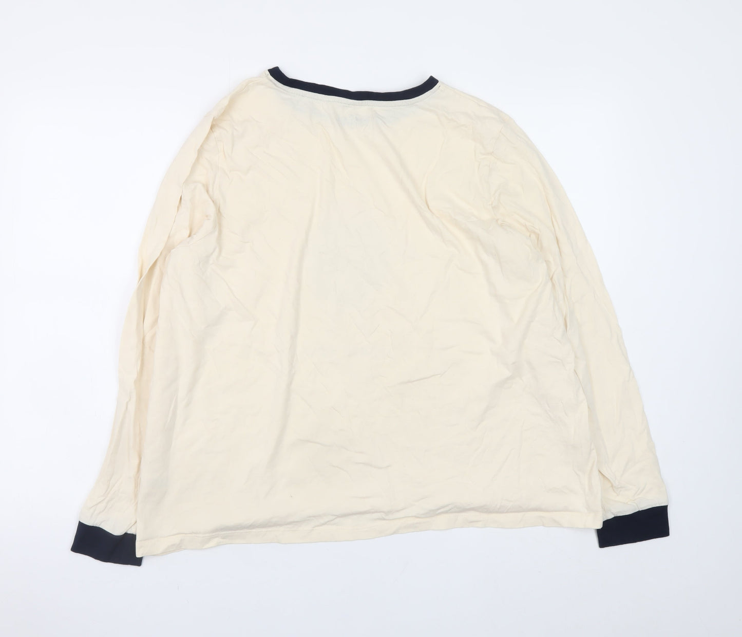 Womens UK Size XL Matalan Beige Ringer T-Shirt