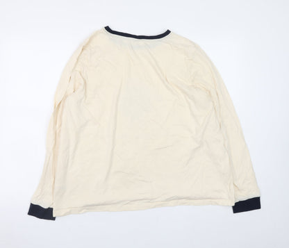 Womens UK Size XL Matalan Beige Ringer T-Shirt