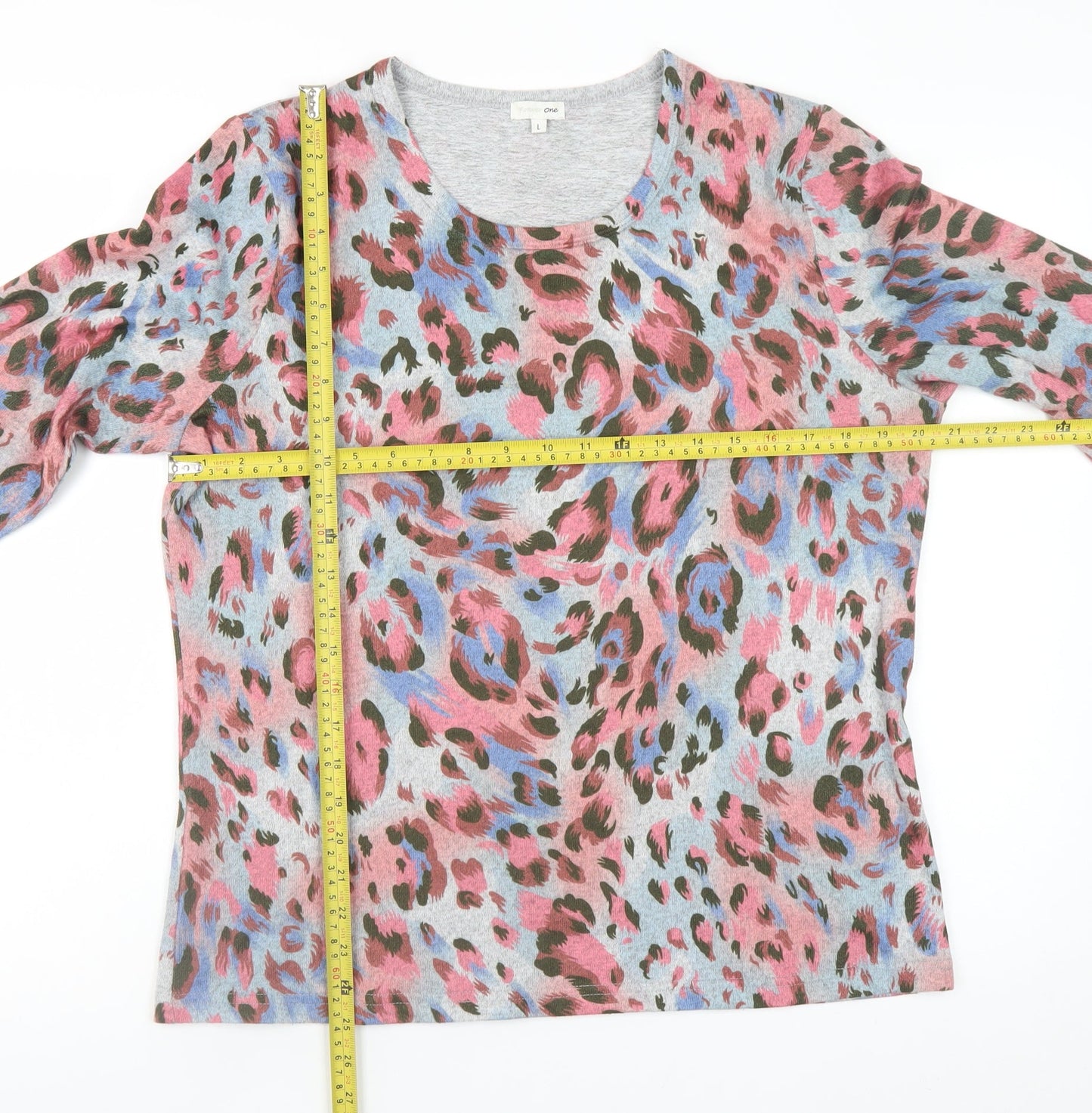 Womens UK Size L Forever One Multicoloured Basic T-Shirt