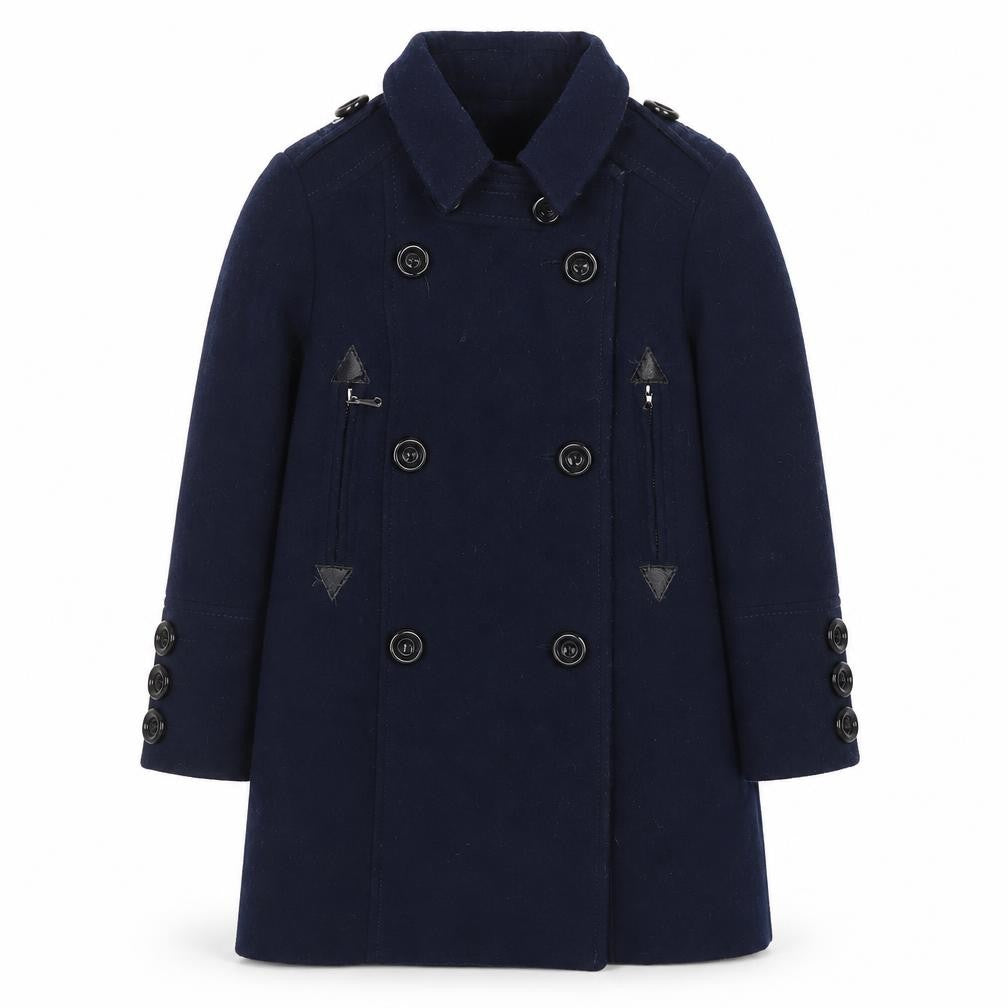 Next Girls Blue Double-Breasted Pea Coat Age 6 Years Lined Button-Up