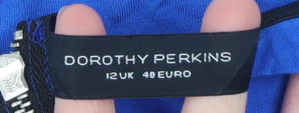 Womens UK Size 12 Dorothy Perkins Blue Basic Blouse