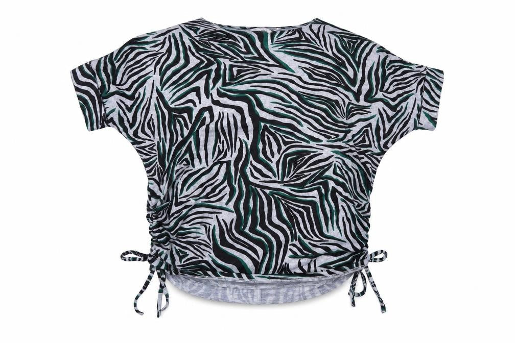 Apricot Womens Grey Zebra Print Dolman Sleeve Stretch Top Size 8