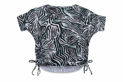 Apricot Womens Grey Zebra Print Dolman Sleeve Stretch Top Size 8