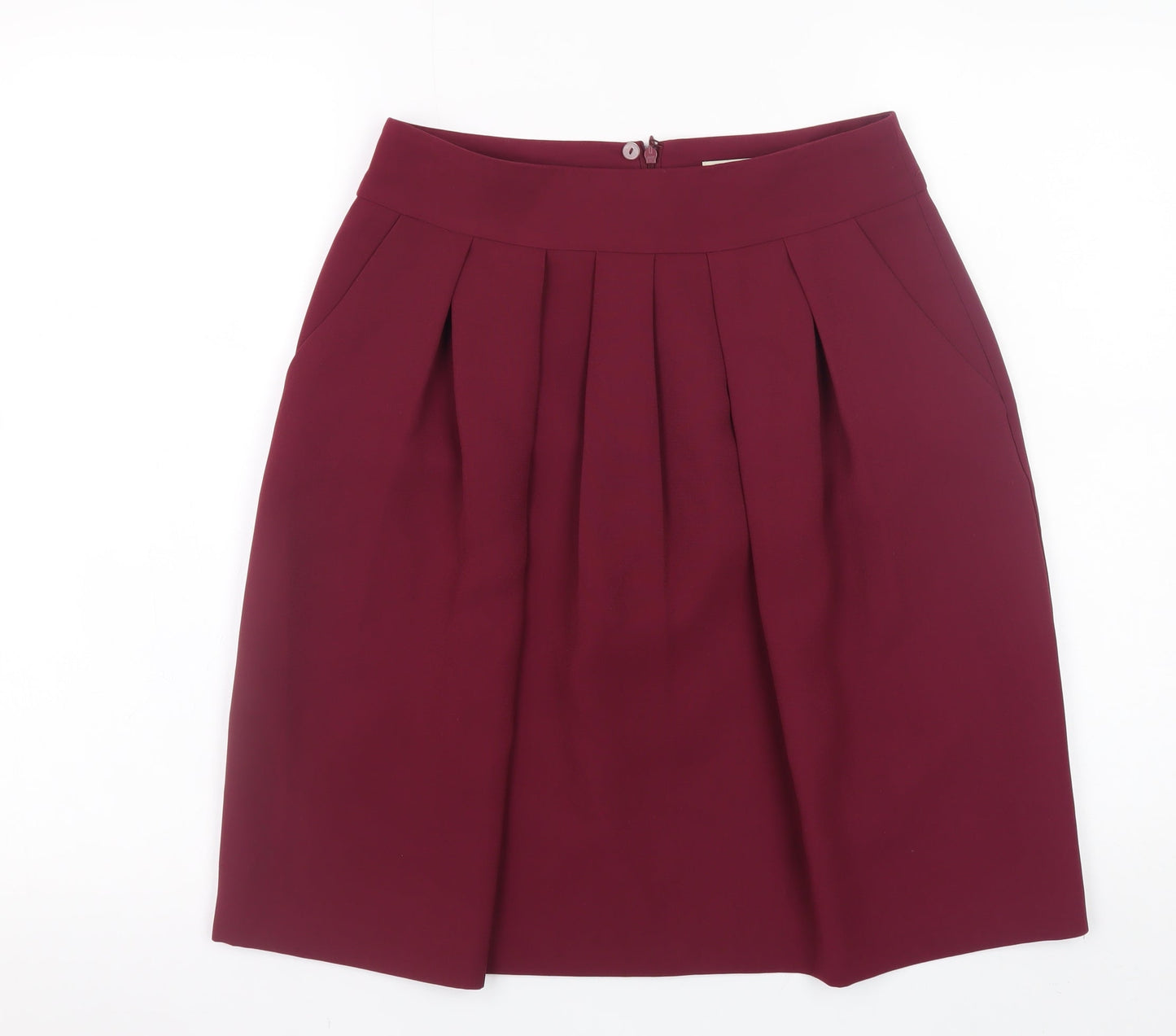Womens UK Size 8 Papaya Pleated Twill Skirt
