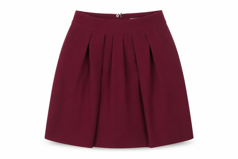 Womens UK Size 8 Papaya Pleated Twill Skirt