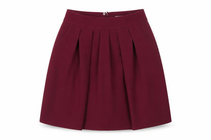 Womens UK Size 8 Papaya Pleated Twill Skirt
