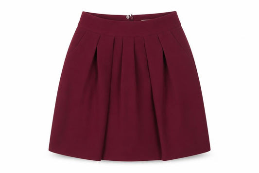 Womens UK Size 8 Papaya Pleated Twill Skirt