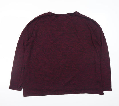 Primark Women's Purple Beaded Neck Long Sleeve Knit Blouse Size L