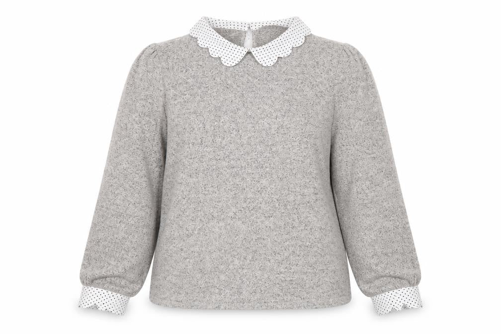Womens UK Size L Faith and Joy Grey Basic Blouse