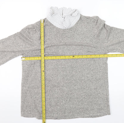 Womens UK Size L Faith and Joy Grey Basic Blouse