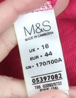 Womens UK Size 16 Marks and Spencer Pink Tunic Blouse