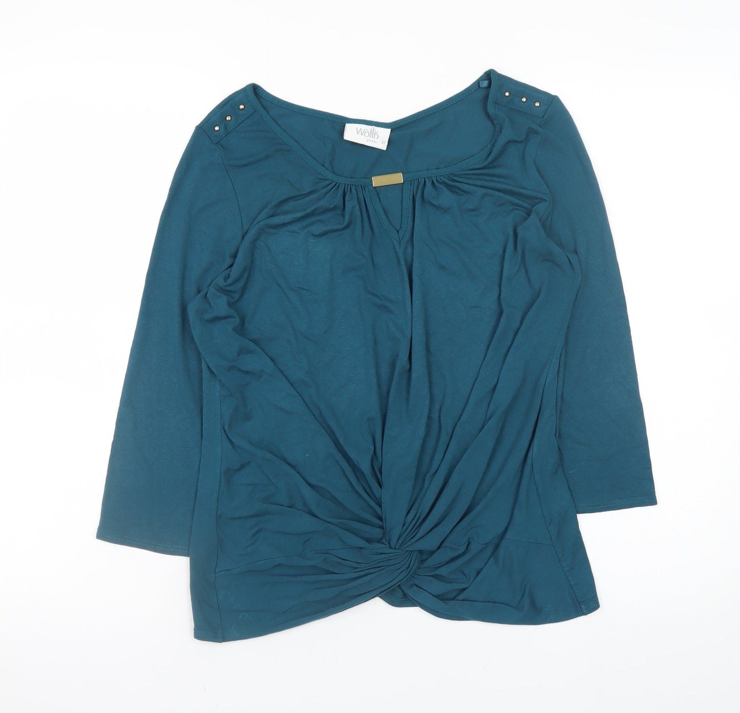 Womens UK Size 12 Wallis Green Tunic Blouse