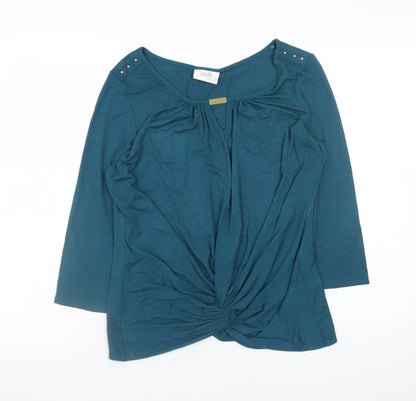 Womens UK Size 12 Wallis Green Tunic Blouse