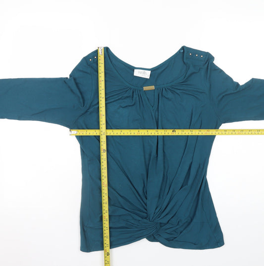 Womens UK Size 12 Wallis Green Tunic Blouse