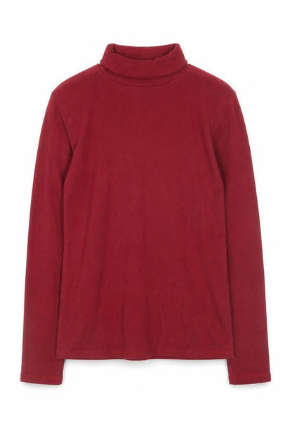 Marks and Spencer Womens Red Roll Neck Long Sleeve Cotton Blend Top UK 10