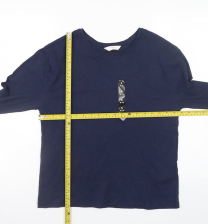 Marks and Spencer Women’s Blue Long Sleeve Cotton T-Shirt Small