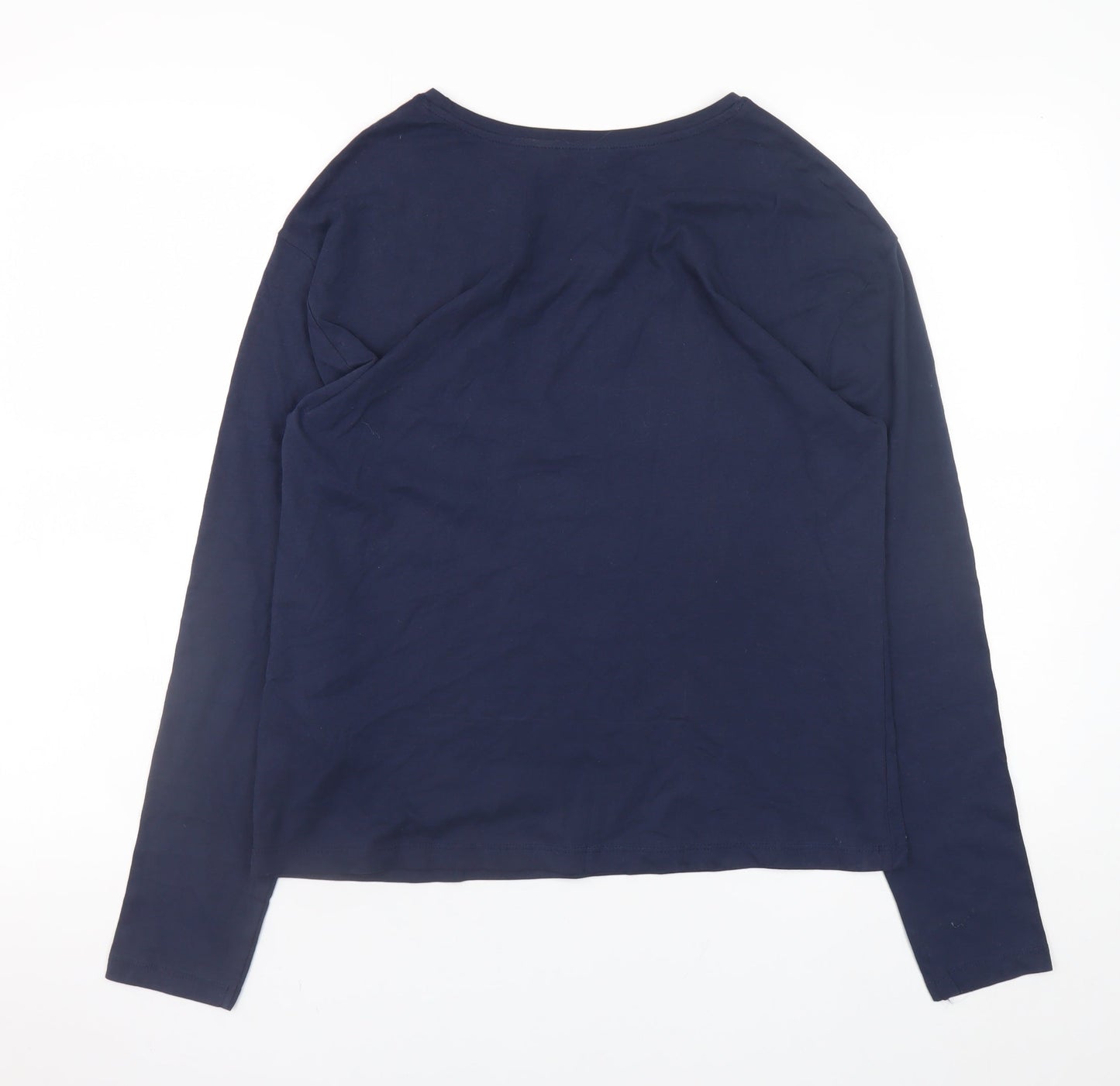 Marks and Spencer Women’s Blue Long Sleeve Cotton T-Shirt Small