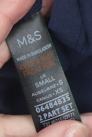 Marks and Spencer Women’s Blue Long Sleeve Cotton T-Shirt Small