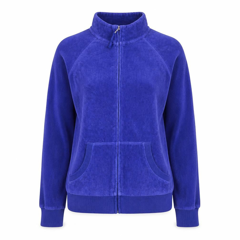 Marks and Spencer Women Blue Velour Full Zip Jacket UK 16