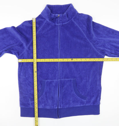 Marks and Spencer Women Blue Velour Full Zip Jacket UK 16