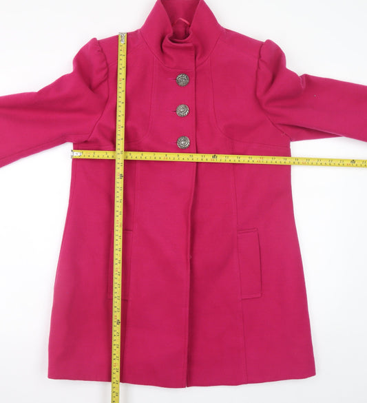 Womens UK Size 12 F&F Pink Overcoat