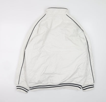 Mens UK Size XS H&M White Bomber Jacket