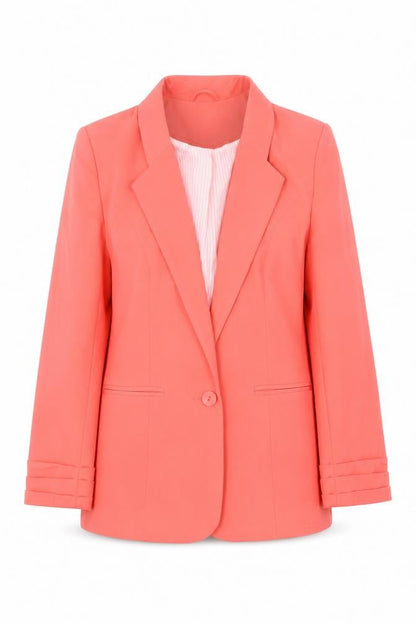 Atmosphere Women Coral Orange Blazer Jacket Size 10 Single-Breasted