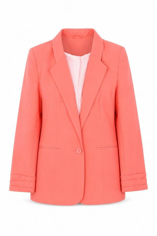 Atmosphere Women Coral Orange Blazer Jacket Size 10 Single-Breasted