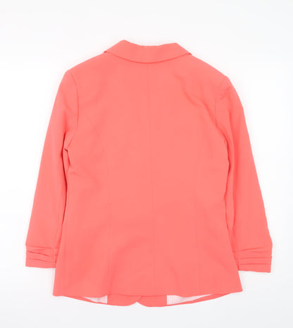 Atmosphere Women Coral Orange Blazer Jacket Size 10 Single-Breasted
