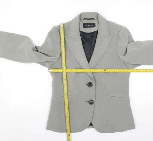 Planet Women Grey Tailored Single-Breasted Blazer Size 10
