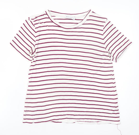 Womens UK Size 10 Warehouse White Basic T-Shirt