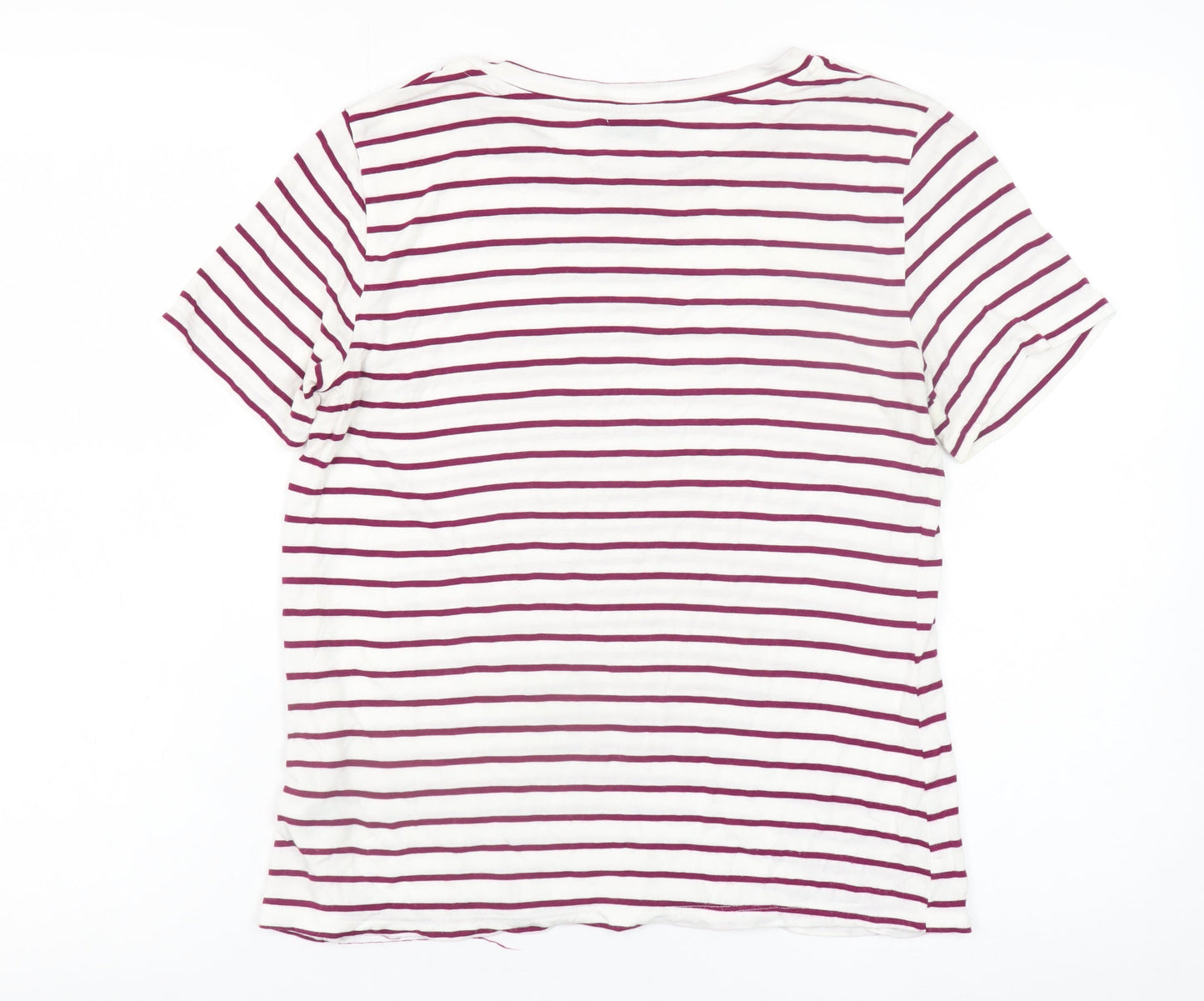 Womens UK Size 10 Warehouse White Basic T-Shirt