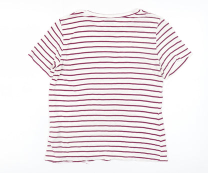 Womens UK Size 10 Warehouse White Basic T-Shirt