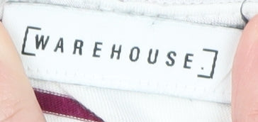 Womens UK Size 10 Warehouse White Basic T-Shirt