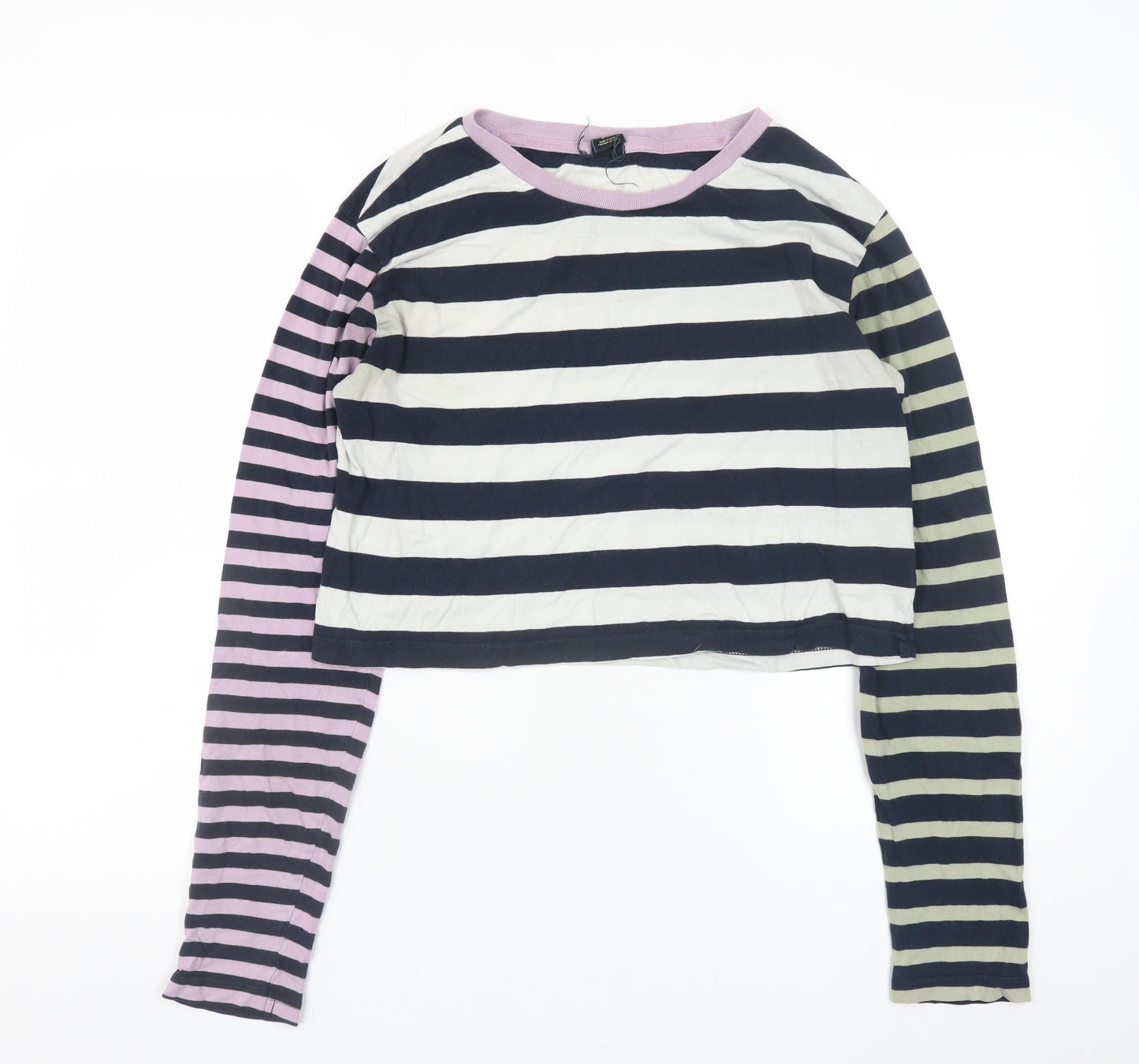 Womens UK Size M Urban Outfitters Multicoloured Cropped T-Shirt
