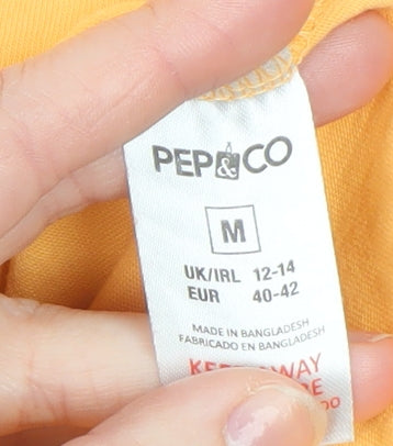 Womens UK Size M PEP&CO Yellow Basic T-Shirt