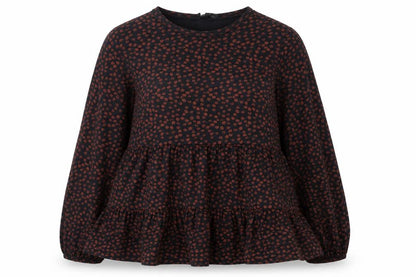 New Look Women’s Black Animal Print Tunic Blouse Size 10 Long Sleeve