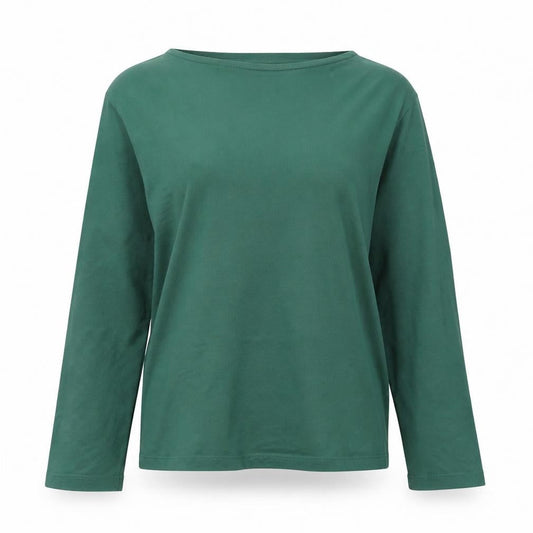 MNG Women's Green Long Sleeve Basic Cotton T-Shirt Size L