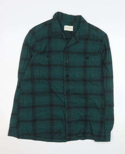 Far Afield Men's Green Check Cotton Long Sleeve Button-Up Shirt Size M
