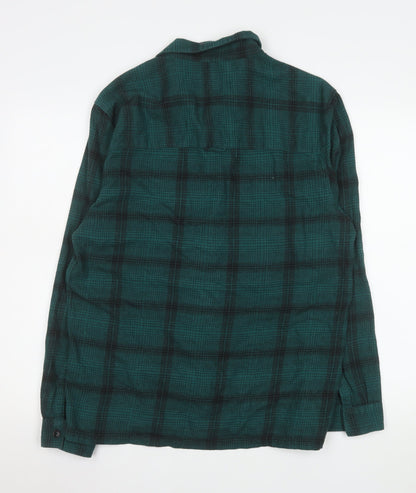 Far Afield Men's Green Check Cotton Long Sleeve Button-Up Shirt Size M