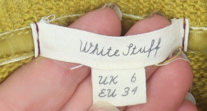 Womens UK Size 6 White Stuff Yellow Cardigan Jumper