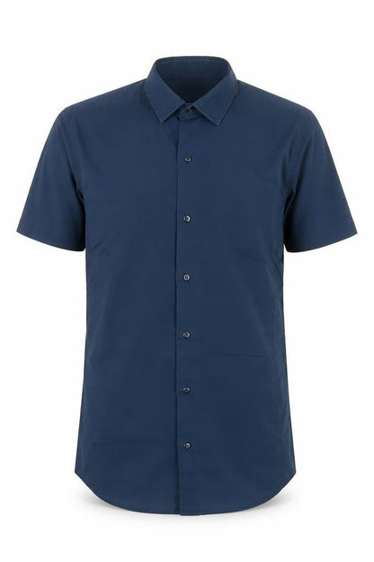 Topman Men's Blue Slim Fit Short Sleeve Button-Up Shirt Size S
