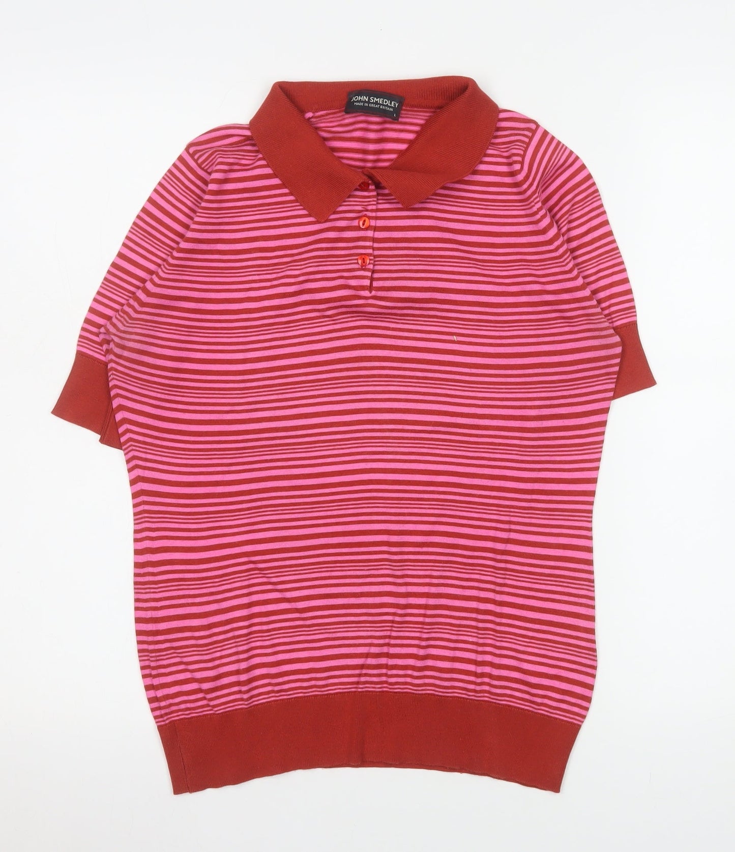 Womens UK Size L John Smedley Red Classic Polo
