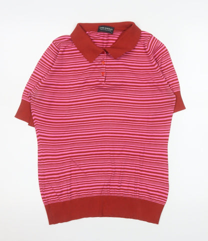 Womens UK Size L John Smedley Red Classic Polo
