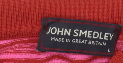 Womens UK Size L John Smedley Red Classic Polo