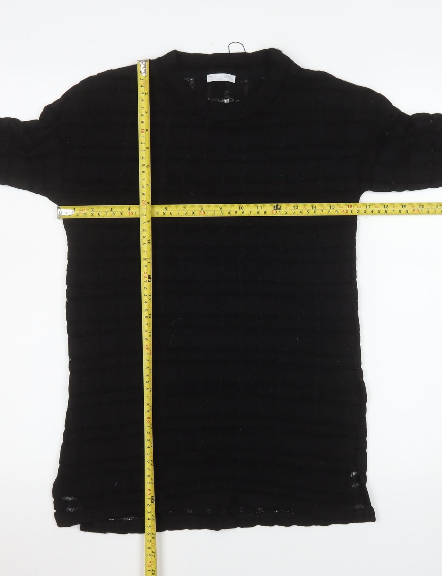 Womens UK Size S Zara Black Basic Blouse