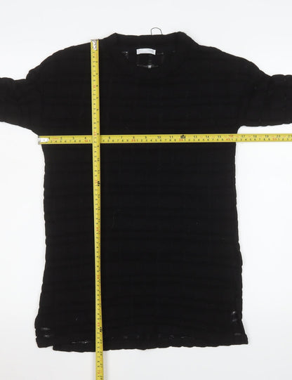 Womens UK Size S Zara Black Basic Blouse