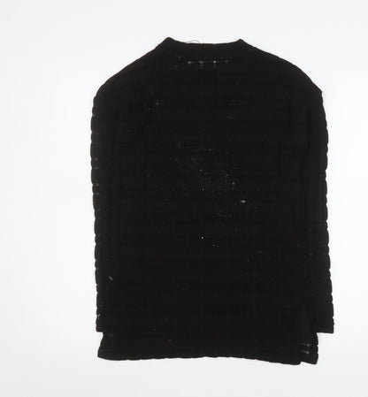 Womens UK Size S Zara Black Basic Blouse
